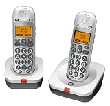 Amplicomms BigTel 202 Big Button Amplified Cordless Twin DECT Telephone - White