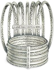 Charles Krypell Sterling Silver I Love You 7 Days A Week bangle bracelets