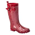 Women's Simple Dot Rain Boots - Red