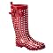 Women's Simple Dot Rain Boots - Red