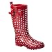 Women's Simple Dot Rain Boots - Red