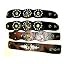 Set 4 Biker Leather Skull and Studded Bracelets ~ Adjustable 9