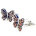 Utoy Covink Blue Butterfly Cufflinks Lover's Business Casual French Cuff Shirt Sleeve in Enamel with Gift Box