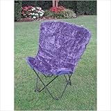 Caravan Folding Faux Fur Butterfly Chair with Matching Carry Bag Fabric Col ....