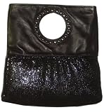 51m4FDEYqtL._SL160_ - Whiting and Davis Black Ring Flap Mesh with Leather Purse - celebrity-purses-discount