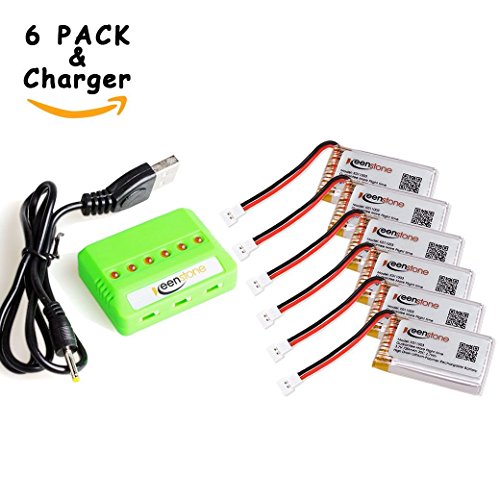 [UPGRADE] KeenstoneÂ® 6Pcs 720mAh 20C battery with 6-Port Quick Charger for Syma X5 X5C X5A X5SW X5C X5C-1 & Cheerson CX-30W Quadcopters, Overcharge protection and Faster Charging Speed