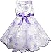 Sunny Fashion Girls' 3 Layers Girls Dress Diamond Bow Tie Purple Girl