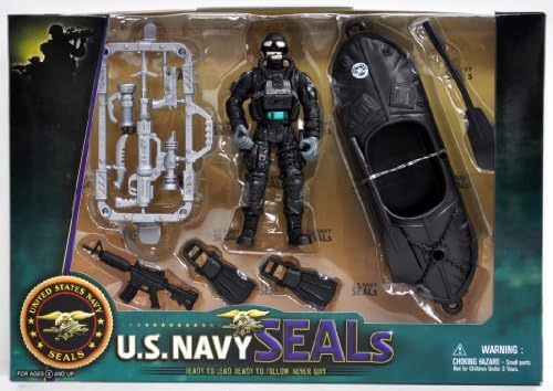 United States Navy Seal Figure Playset with Accessories and Watercraft