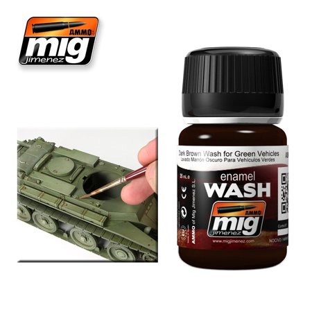 AMMO MIG JIMENEZ DARK BROWN WASH FOR GREEN VEHICLES A.MIG 1005