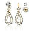 14K Yellow Gold 1 ct. Diamond Detachable Teardrop Earring Jackets