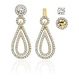 14K Yellow Gold 1 ct. Diamond Detachable Teardrop Earring Jackets