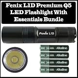 Fenix L1D 120 Lumens Q5 Cree 7090 Xre LED Flashlight Black Bundle with Diffuser and Batteries