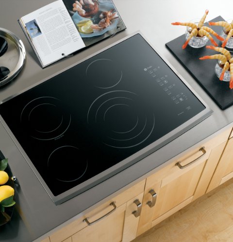 GE Profile CleanDesign : PP945SMSS 30 Smoothtop Electric Cooktop - Black Surface, Stainless Steel GE Profile CleanDesign : PP945SMSS 30 Smoothtop Electric Cooktop - Black Surface, Stainless Steel