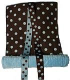 Vintage-style Blue & Chocolate Polka Dot Baby Boy Changing Pad