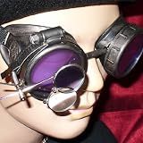 Steampunk Victorian Goggles Glasses pewter lila magnifying lens