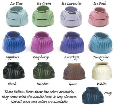 Centaur Heavy Duty Double Hook and Loop Bell Boots - Turquoise Check Large