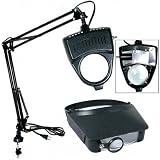 Clamp-On Magnifying Lamp Magnifier Light Black Visor