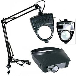 Clamp-On Magnifying Lamp Magnifier Light Black Visor