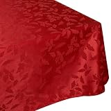Lenox Holly Damask 60-by-140-Inch Tablecloth, Red