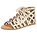 DREAM PAIRS MILLER New Women's Cutout Lace-Up Open Toe Ankle Strap Gladiator Flat Sandals