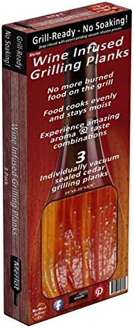 Wine Infused Grill-Ready Grilling Planks 3-Pack