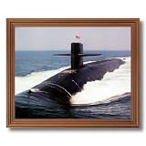 US Navy Ballistic Missile Submarine Military Wall Picture Oak Framed Art Print