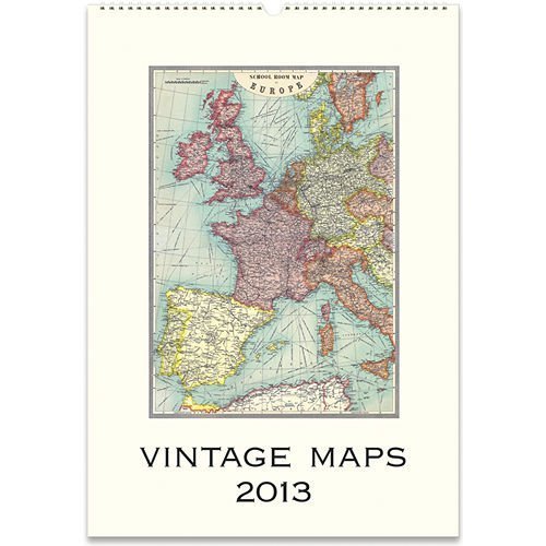 2013 Vintage Maps Wall Calendar