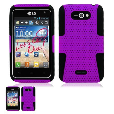 LG Motion 4G MS770 Purple And Black Hybrid Case