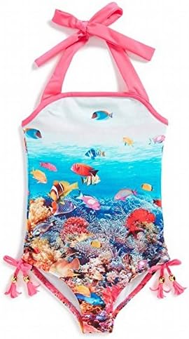 Love U Lots Pink Baby Girl's Ocean-Printed Swimwear Blue 4T