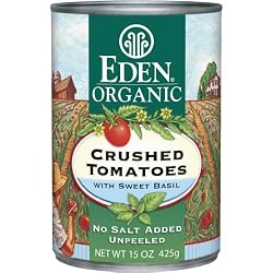 Eden Organic Crushed Tomatoes with Sweet Basil, 15-Ounce Cans (Pack of 12)
