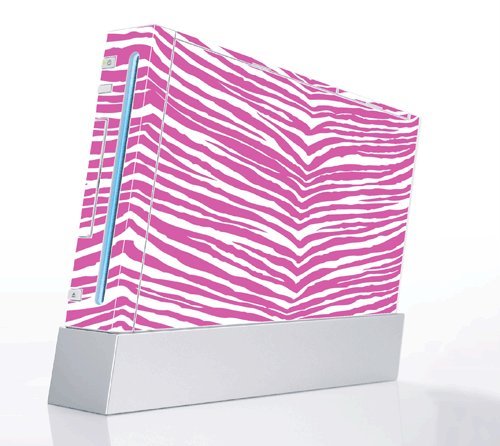 Pink Zebra Decorative Protector Skin Decal Sticker for Nintendo Wii Console