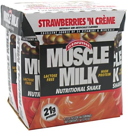 CytoSport Muscle Milk Ready-to-Drink Shake, Strawberries and Creme, 11 Ounce, Pack of 24