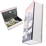 EIOU 9.5 x 6.3 x 2.2 inches Book Safe With Key Security Diversion Hidden Book Safe With Strong Metal Case inside -- Italy tower