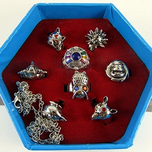 Anime Katekyo Reborn Eight Gem Rings Set Cosplay Accessories