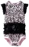 Vitamins Baby Baby-Girls Zebra Stripe Tutu Bodysuit, Black, 9 Months