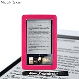 Premium Grade Barnes & Noble Nook Silicone Skin Cover Case (Pink, Magenta, Hot Pink) + 4-inch eBigvalue(TM) Determination Hand Strap