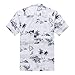 Men's Hawaiian Shirt Aloha Shirt White Map