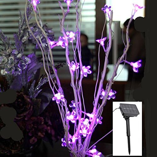 Adsled Solar LED Cherry Flower Tree Branches Lights Lamps Lighting 50cm (Purple)