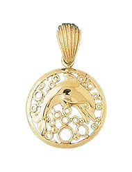 Dazzlers Solid 14 karats gold Dolphin Charm Pendant Available in three colors from jewelsberry (weights: 6.9 grams only)