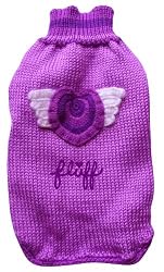 Rockabilly Purple Winged Heart Dog Sweater Large