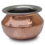 Copper Bowl Serveware Handmade Inside Steel