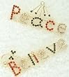 Club Pack of 24 Christmas Jewelry "Peace" & "Believe" Crystal Holiday Word Pins