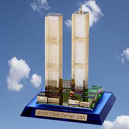 Crystal 24k Gold Plated Miniature, World Trade Center, Scaled Replica