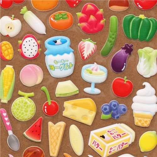 Imagen principal de Divertido set pegatinas blanditas 3D librito alimentos