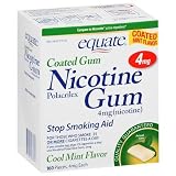 Equate - Nicotine Gum 4 mg, Coated, Cool Mint Flavor, 160 Pieces
