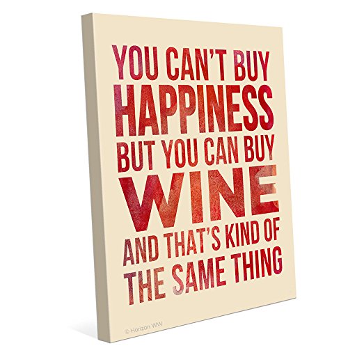 Red You Can’t Buy Happiness But You Can Buy Wine And That’s Kind Of The Same Thing Wine Quote Canvas Art Print Wall Décor 8×10