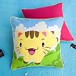 Onitiva - [Kitty Meow] Embroidered Applique Pillow Cushion / Floor Cushion (19.7 by 19.7 inches)