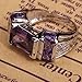 Yazilind Women's Ring with Emerald Cut Big Stone Purple Cubic Zirconia CZ Silver Plated US Size