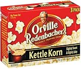 Orville Redenbachers Gourmet Microwavable Popcorn, Kettle Korn, 3-Count Boxes (Pack of 12)