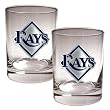 Tampa Bay Rays MLB 2pc Rocks Glass Set - Primary Logo by Great American Products